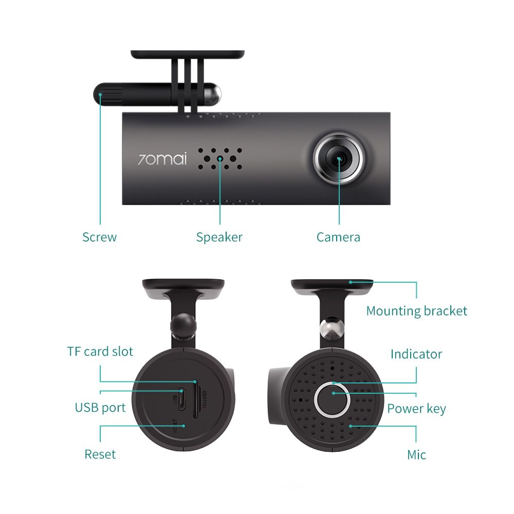 Full HD Wireless Dashcam with Smart Voice Control, Automatic Collision Detection & 130° Wide Angle