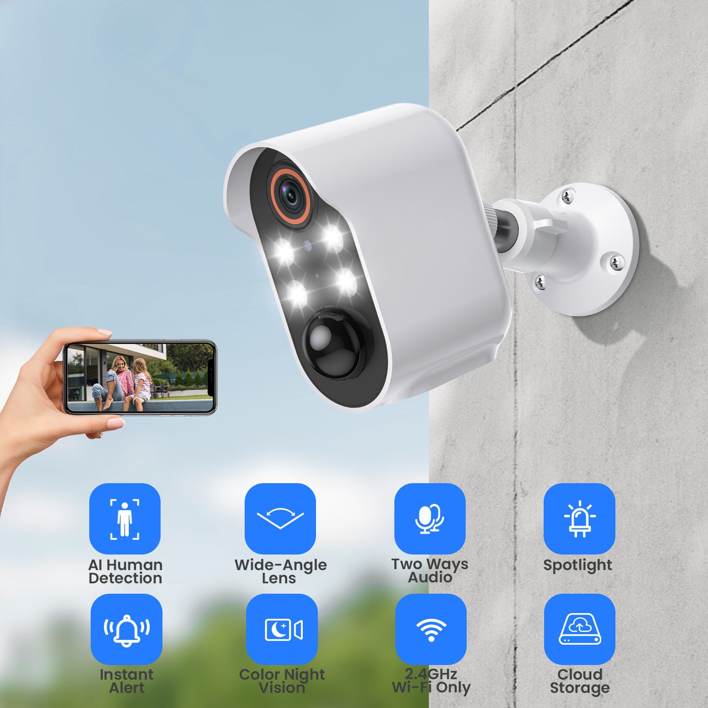 Wireless Security Camera with Solar Panel – Indoor/Outdoor Surveillance System